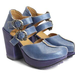John Fluevog Prepare Canopy 2.0 platform mary jane heels, Blue size 9.5
